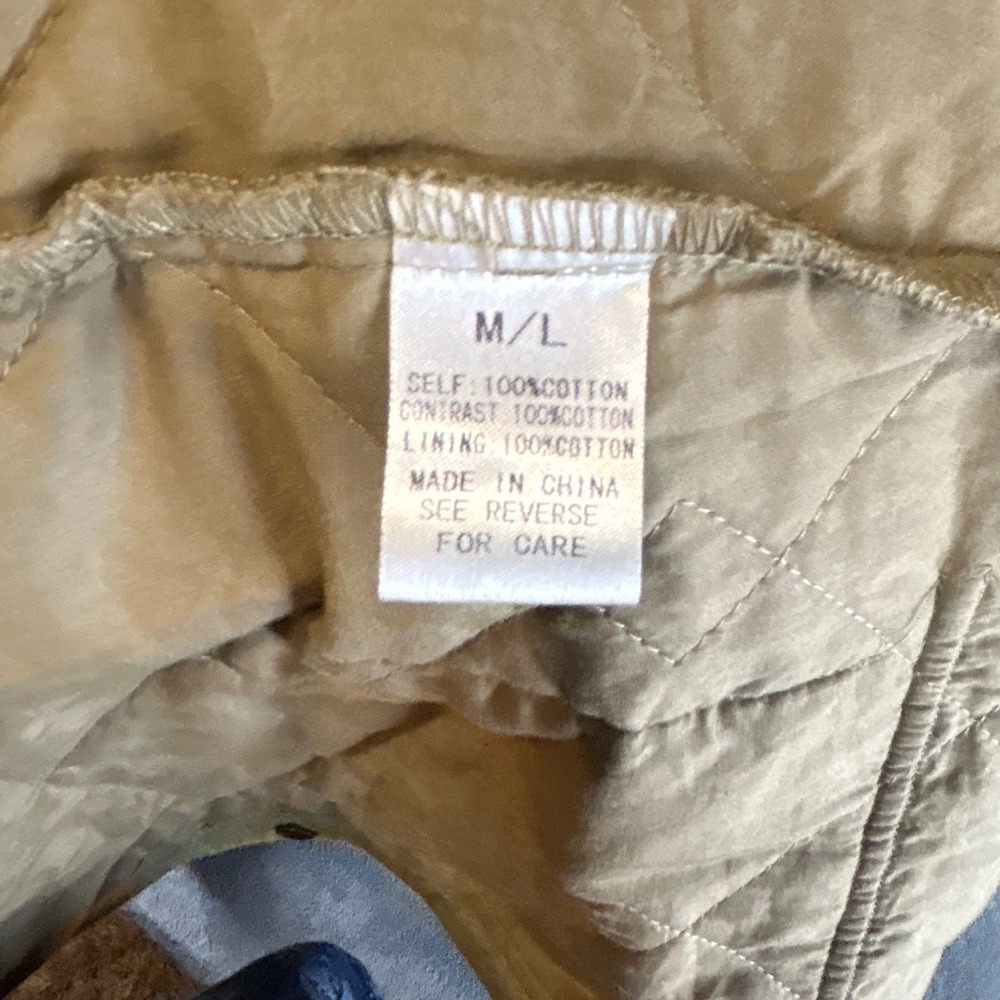 Wishlist Olive Green Quilted Barn Jacket Cargo Pockets M/L Utility Shacket - Picture 12 of 13